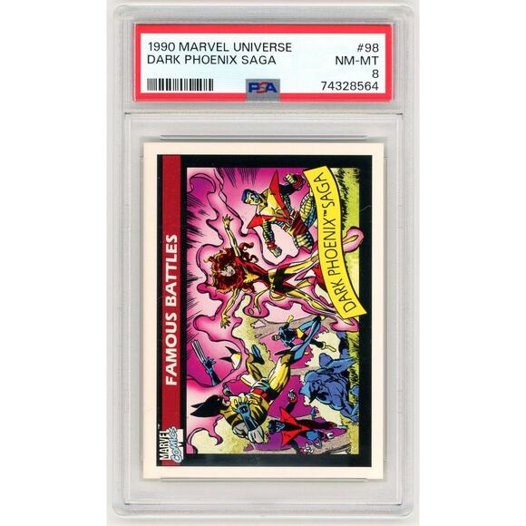 1990 Impel Marvel Universe Famous Battles Dark Phoenix Saga #98 PSA 8 - Picture 1 of 2